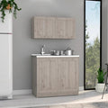 Kitchen cabinet, double-tier shelving