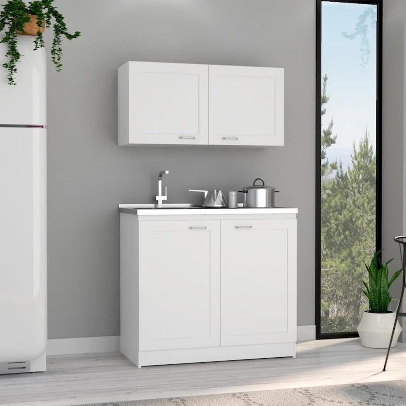 Kitchen cabinet, double-tier shelving
