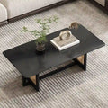 Chinese style white solid wood and imitation rattan coffee table