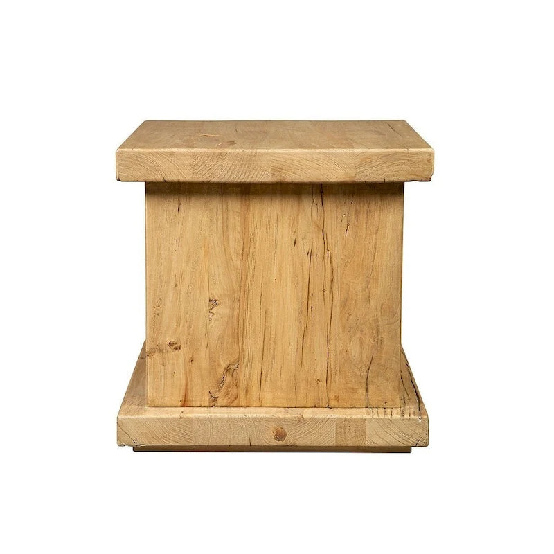 Reclaimed Elm Side Table, Natural