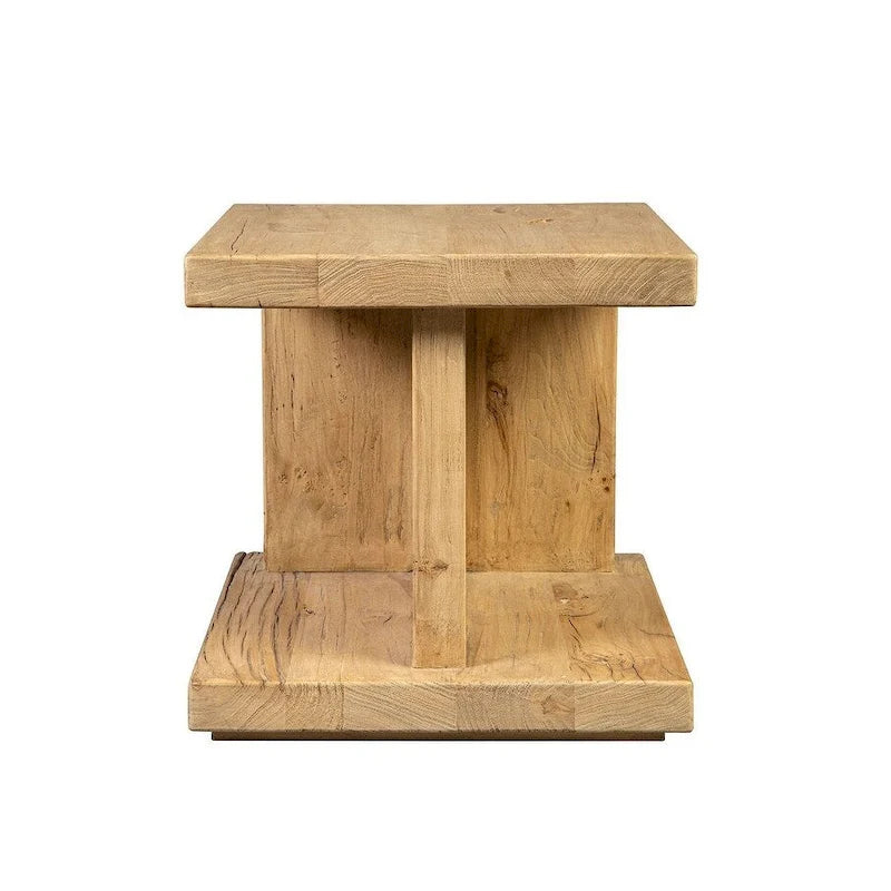 Reclaimed Elm Side Table, Natural