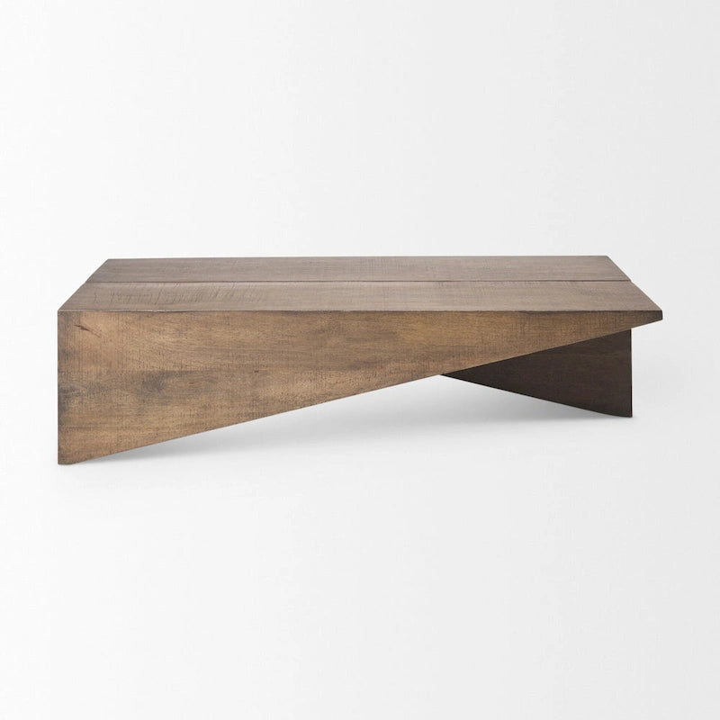 Brown Solid Wood Polygonal Coffee Table - L58.5 x W19 x H19