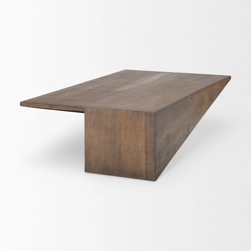 Brown Solid Wood Polygonal Coffee Table - L58.5 x W19 x H19