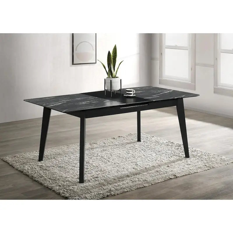 Bellingham Black Dining Table with Self-Storing Extension Leaf