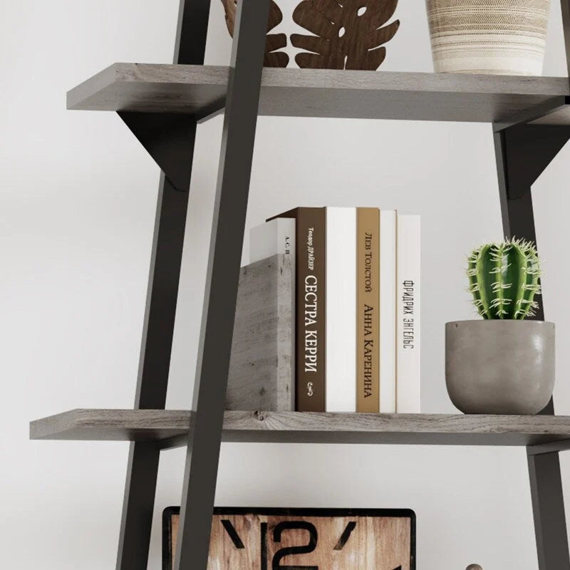 Trapezoidal cardboard bookshelf