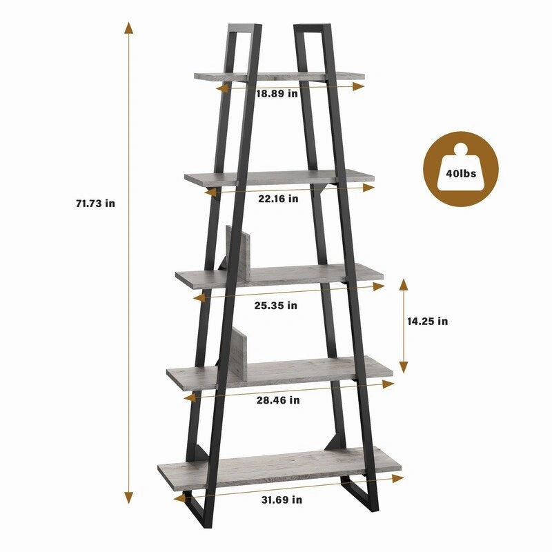 Trapezoidal cardboard bookshelf