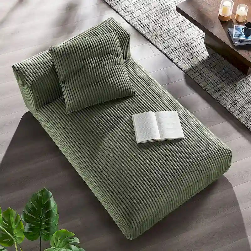 Corduroy Upholstered Armless Recliner