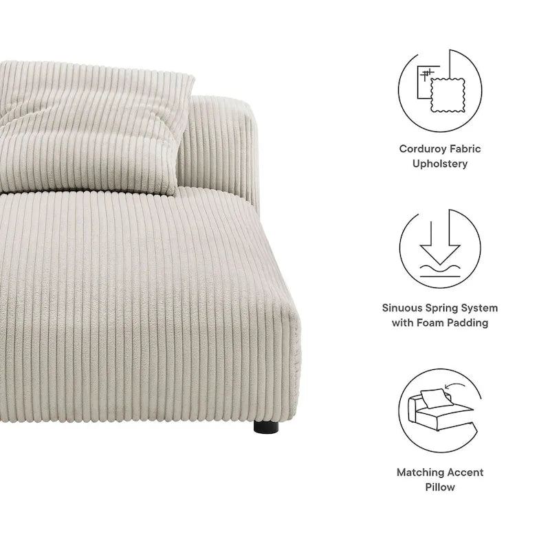 Corduroy Upholstered Armless Recliner
