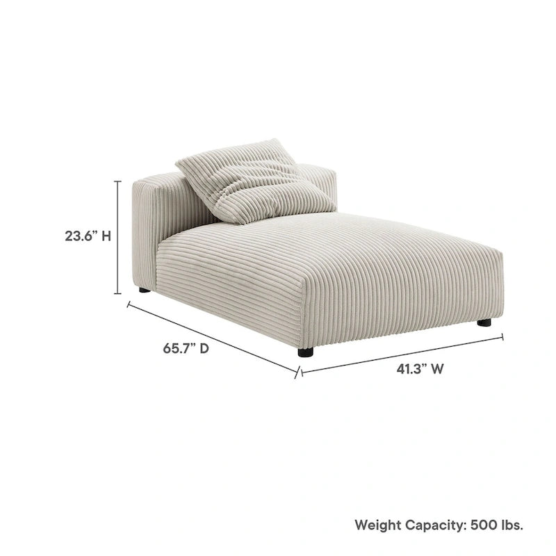 Corduroy Upholstered Armless Recliner