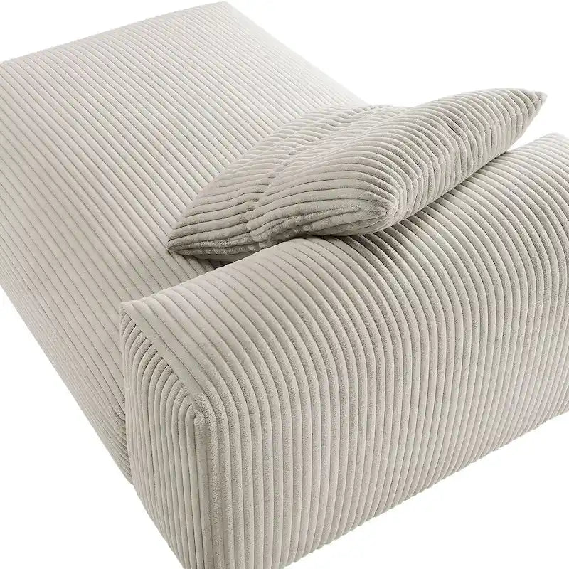 Corduroy Upholstered Armless Recliner