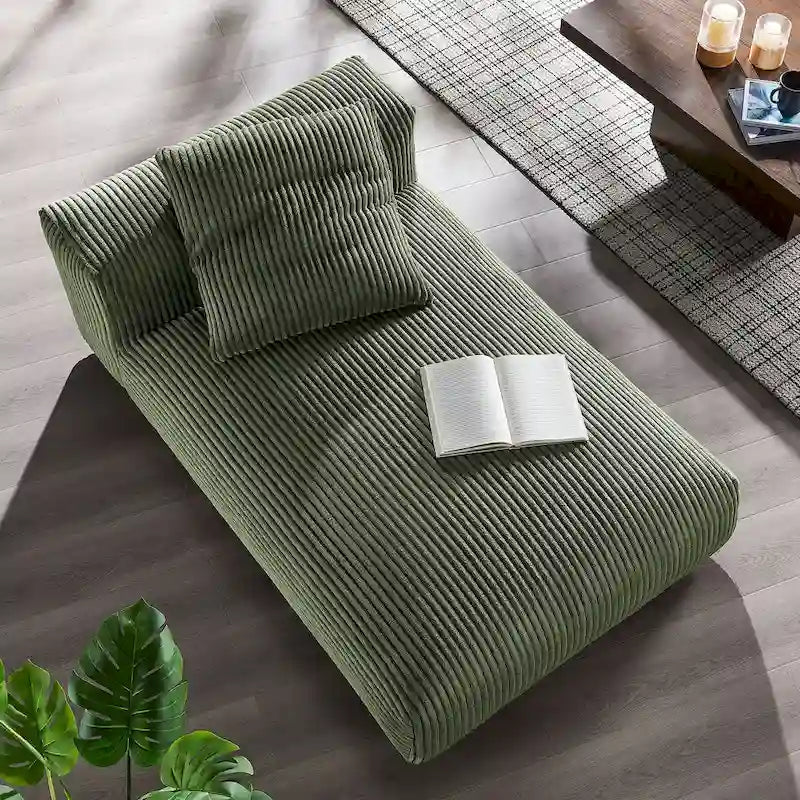 Corduroy Upholstered Armless Recliner