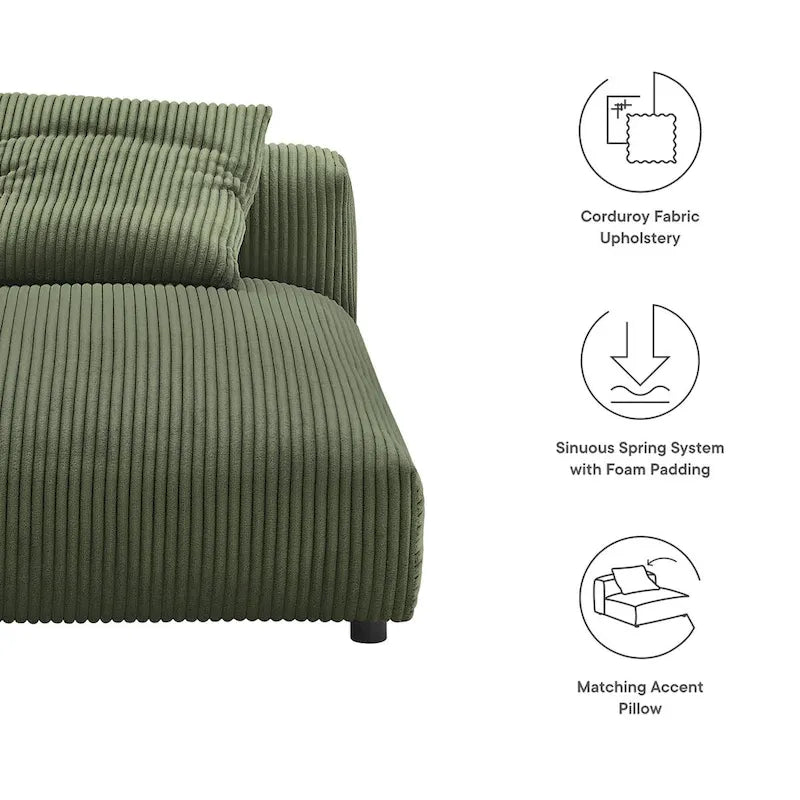 Corduroy Upholstered Armless Recliner