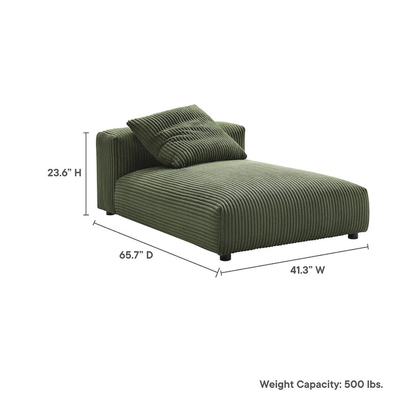 Corduroy Upholstered Armless Recliner