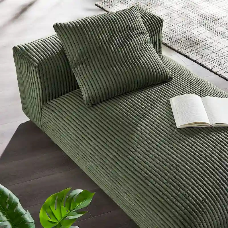 Corduroy Upholstered Armless Recliner